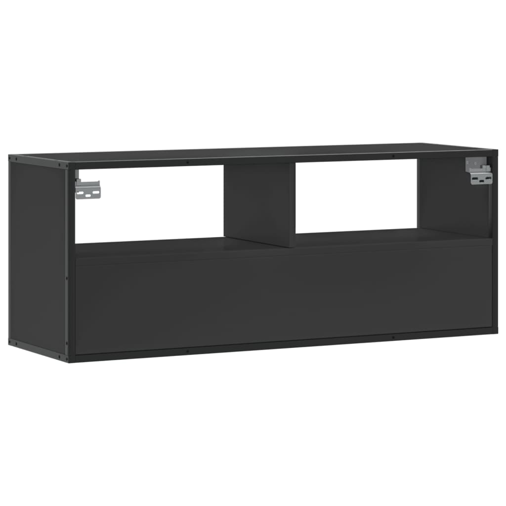 vidaXL Szafka pod TV, czarna, 100x31x39,5 cm, materiał drewnopochodny