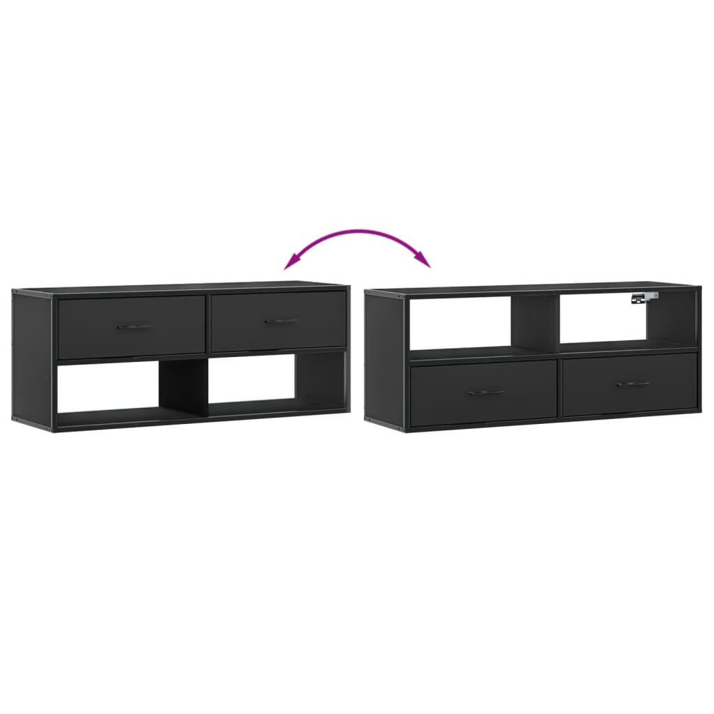 vidaXL Szafka pod TV, czarna, 100x31x39,5 cm, materiał drewnopochodny