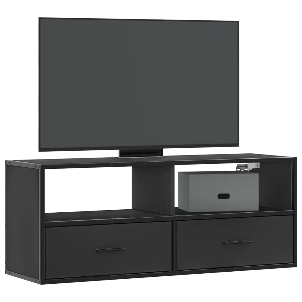 vidaXL Szafka pod TV, czarna, 100x31x39,5 cm, materiał drewnopochodny