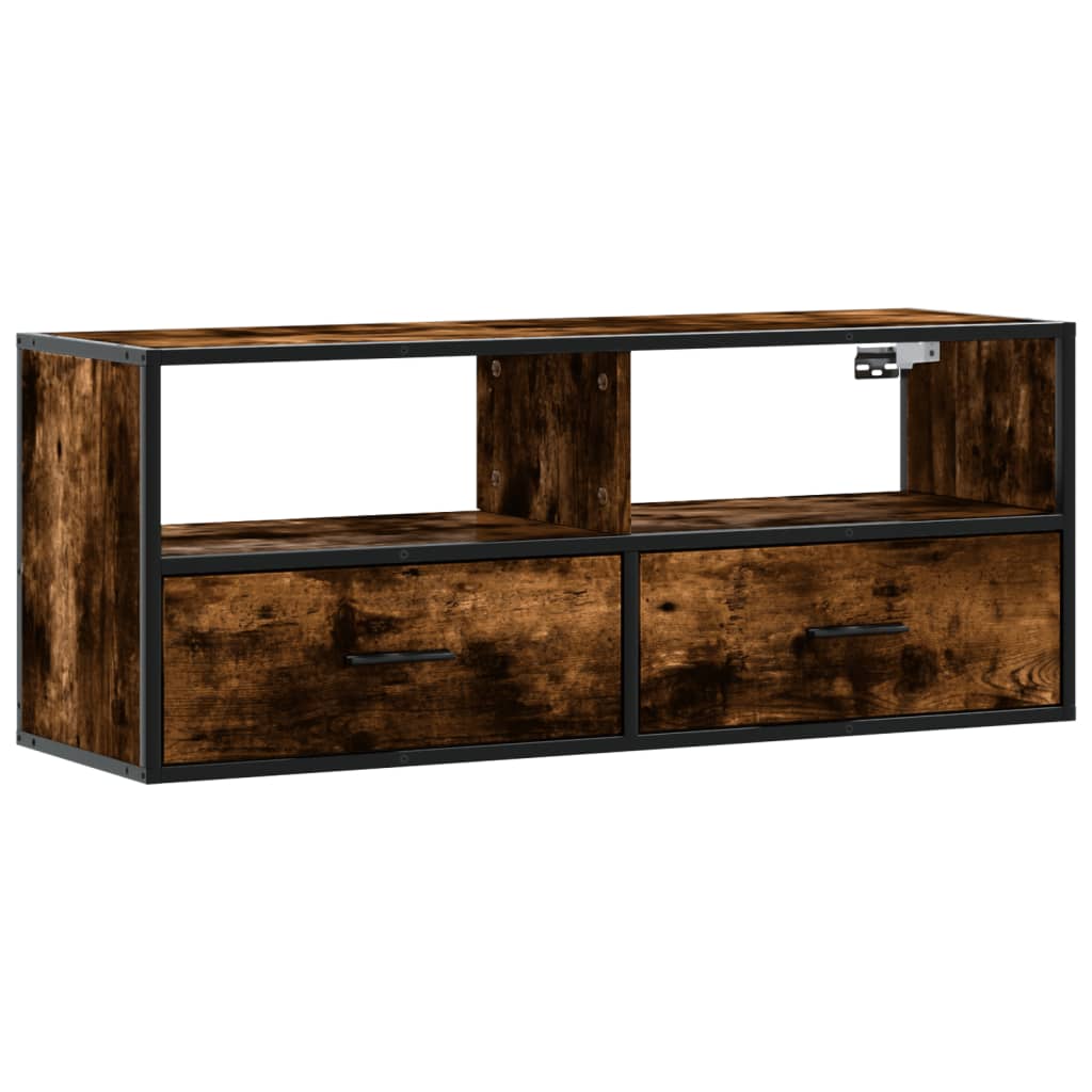 vidaXL Szafka pod telewizor, przydymiony dąb, 100x31x39,5 cm