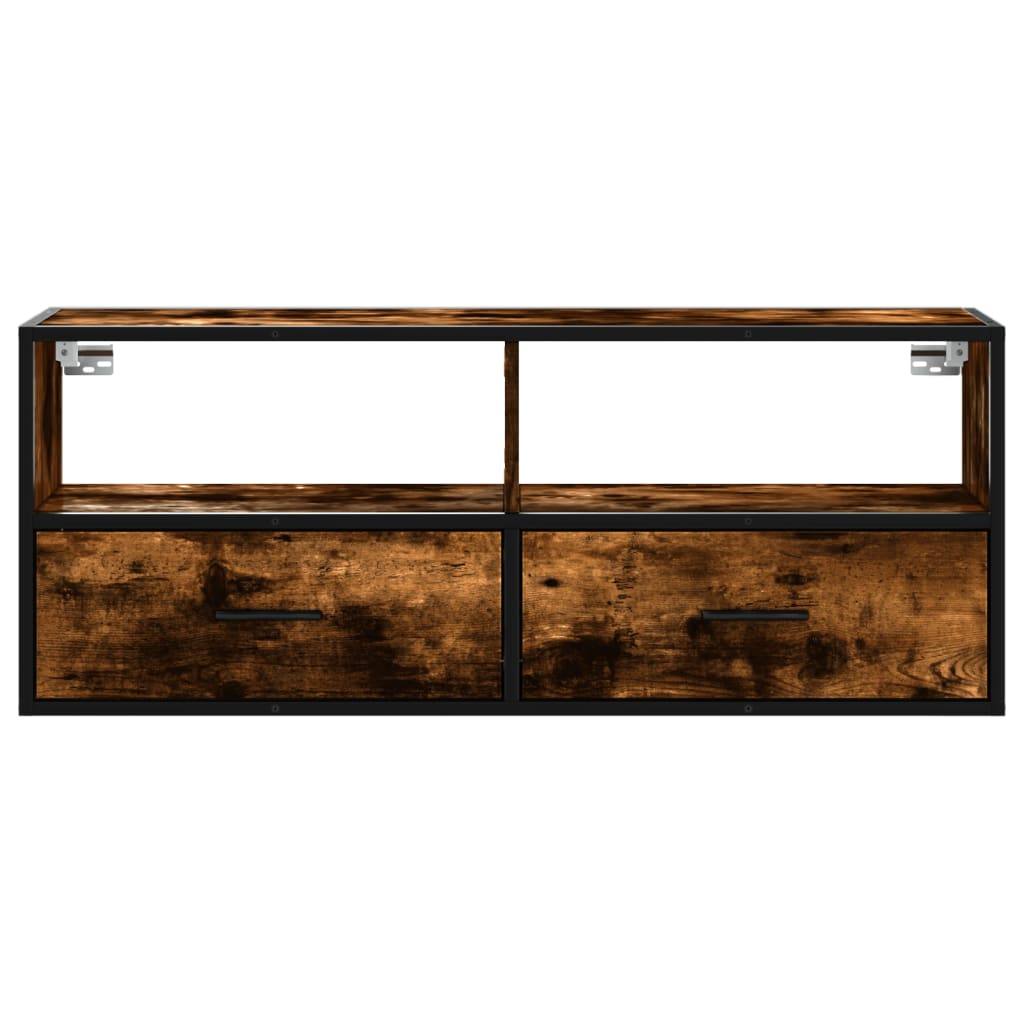 vidaXL Szafka pod telewizor, przydymiony dąb, 100x31x39,5 cm
