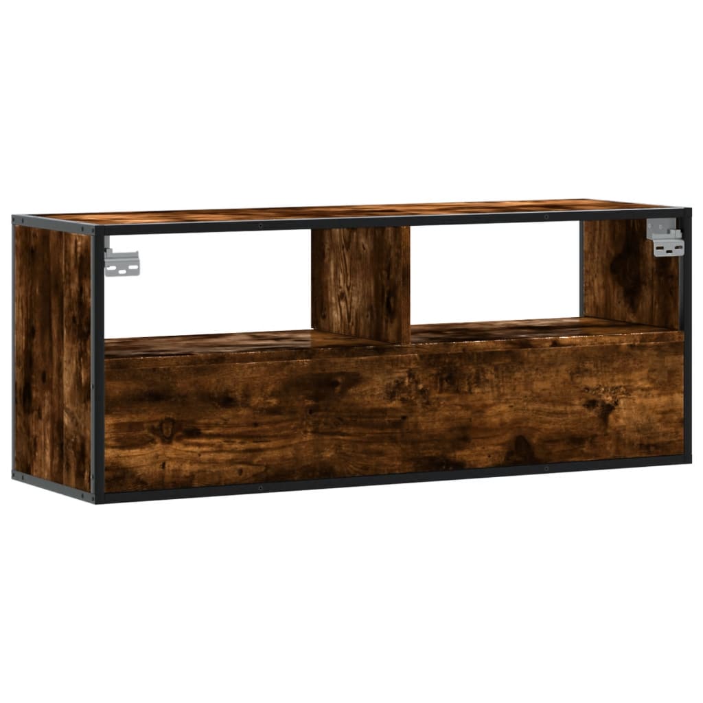 vidaXL Szafka pod telewizor, przydymiony dąb, 100x31x39,5 cm