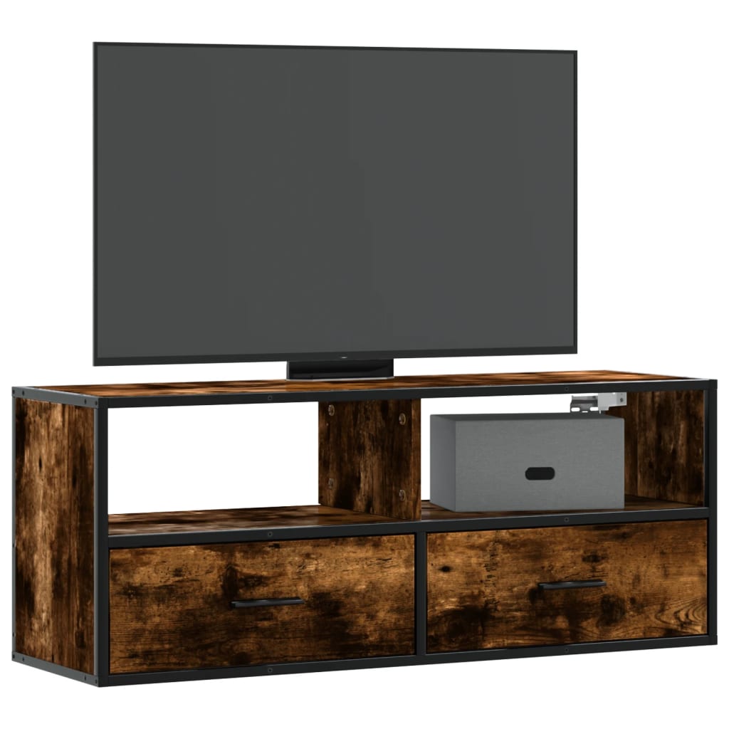 vidaXL Szafka pod telewizor, przydymiony dąb, 100x31x39,5 cm
