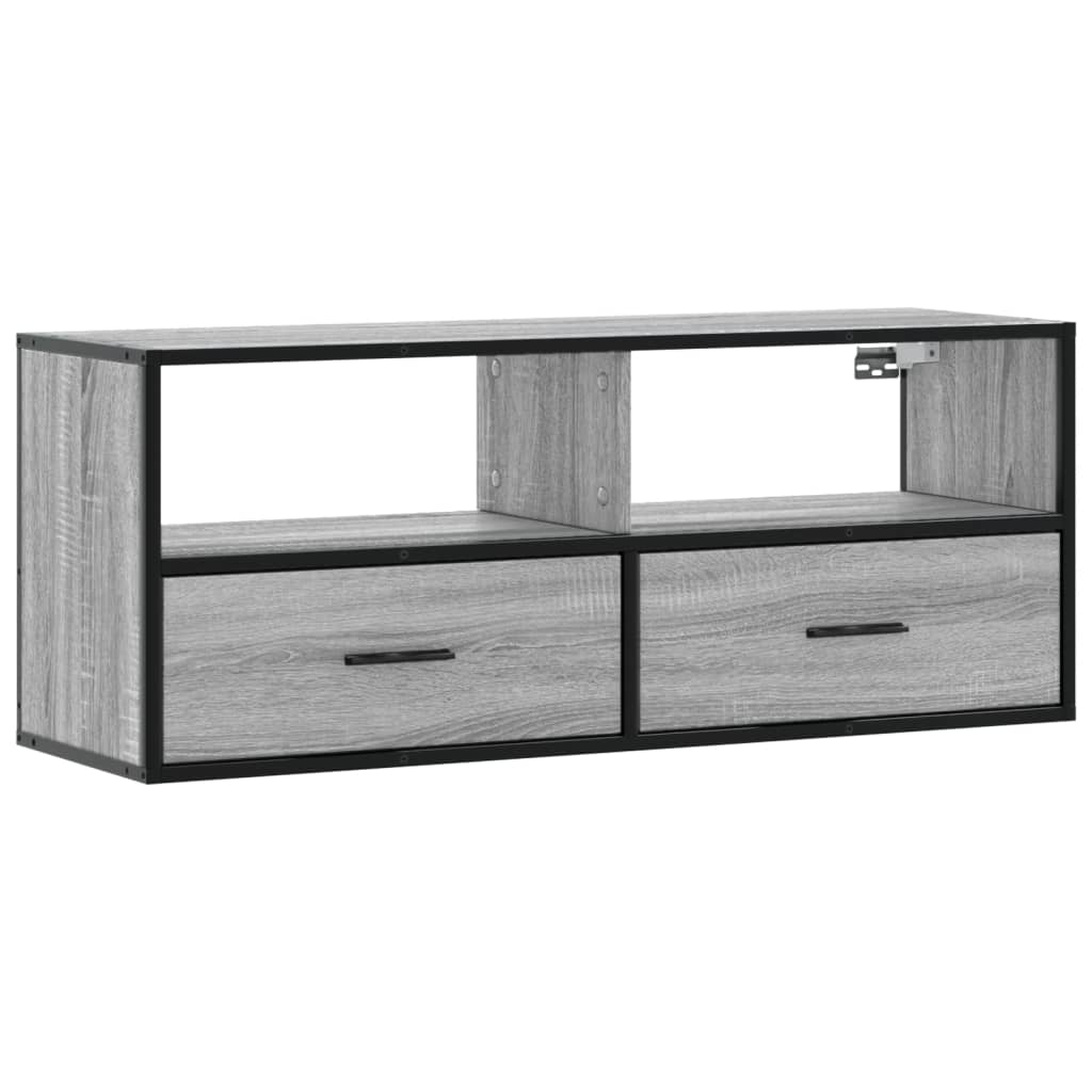 vidaXL Szafka pod telewizor, szary dąb sonoma, 100x31x39,5 cm