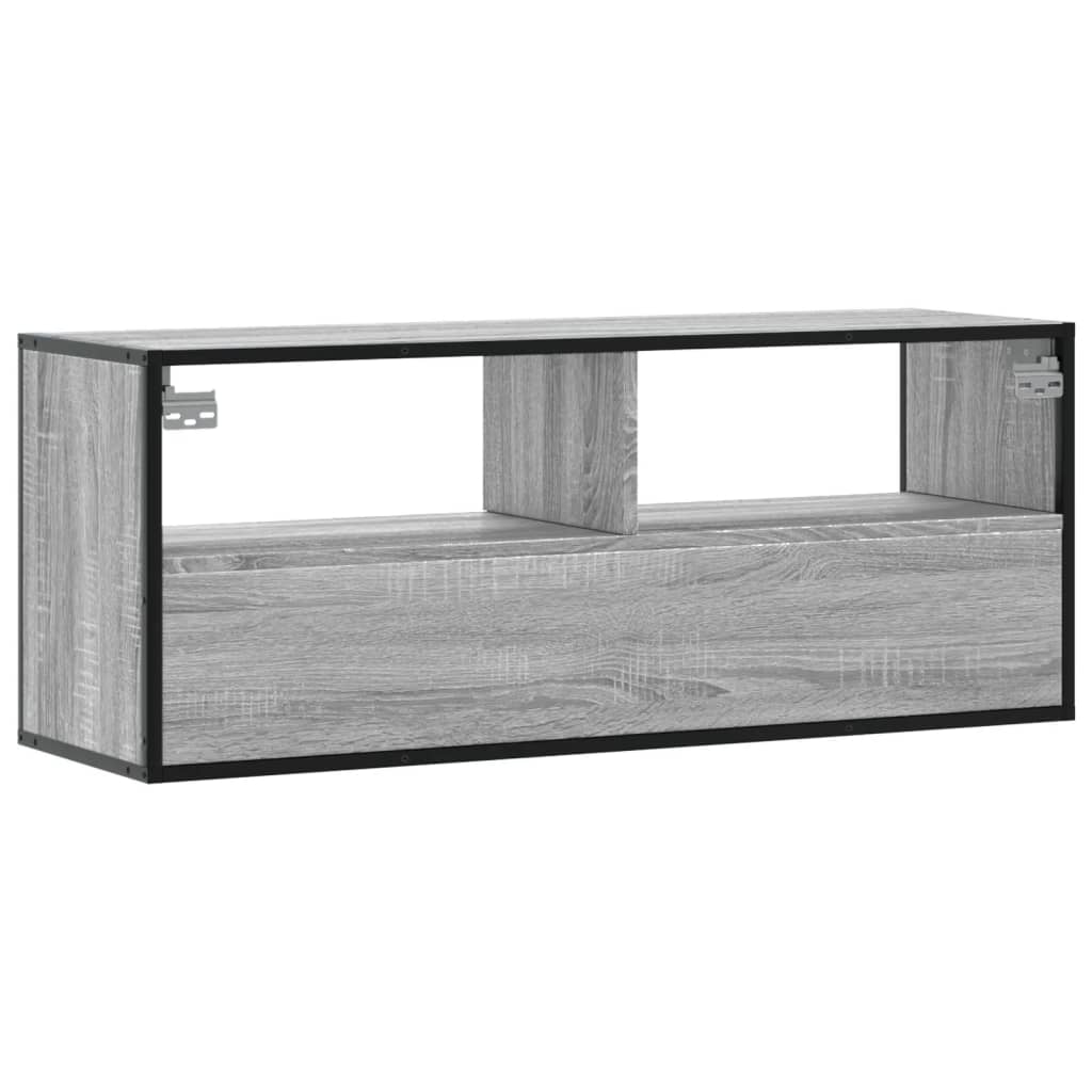 vidaXL Szafka pod telewizor, szary dąb sonoma, 100x31x39,5 cm