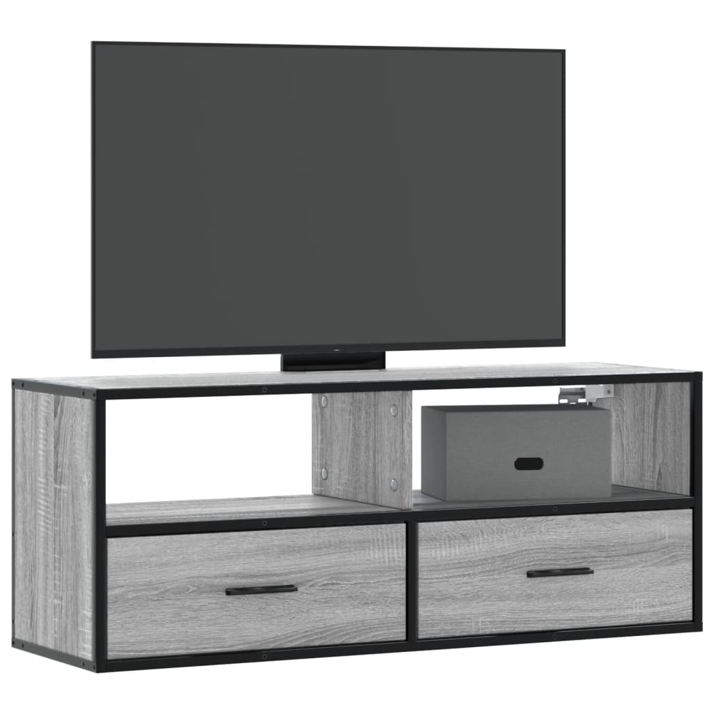 vidaXL Szafka pod telewizor, szary dąb sonoma, 100x31x39,5 cm