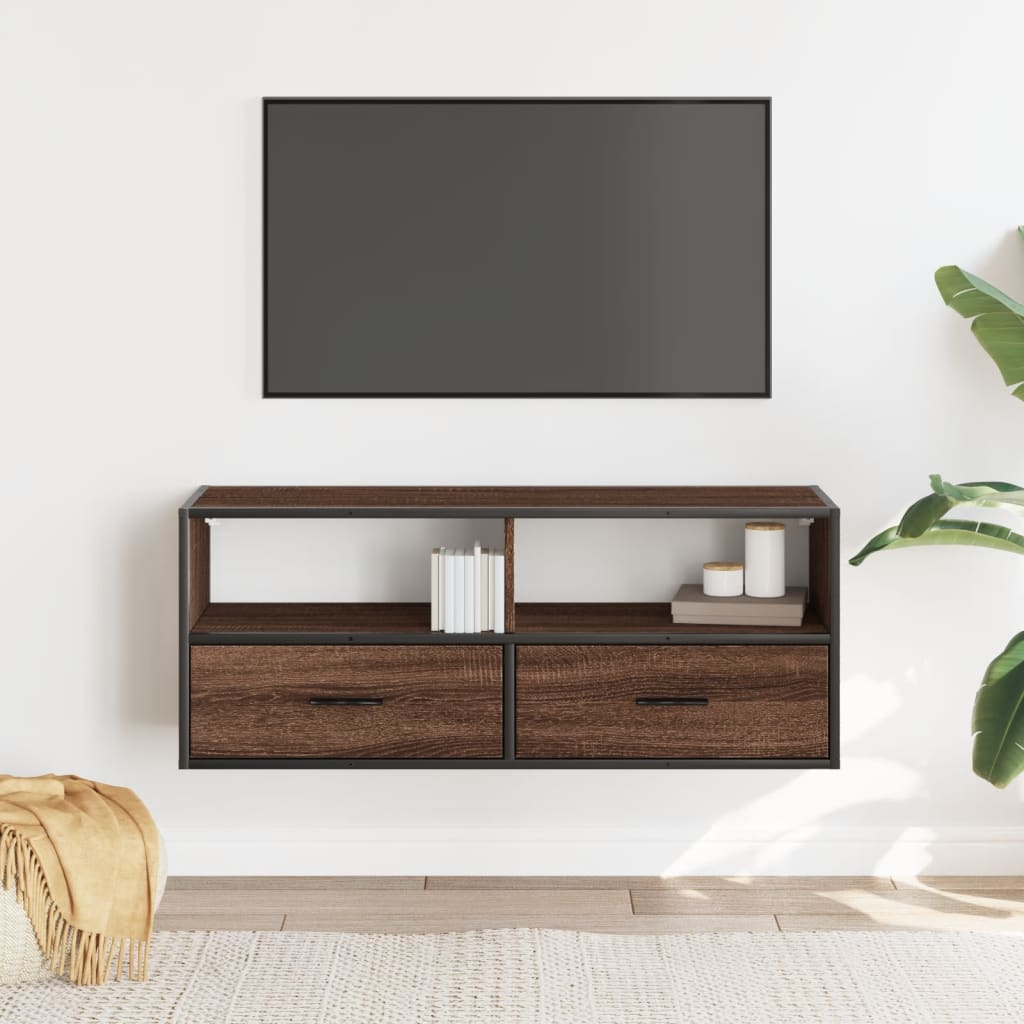 vidaXL Szafka pod telewizor, brązowy dąb, 100x31x39,5 cm