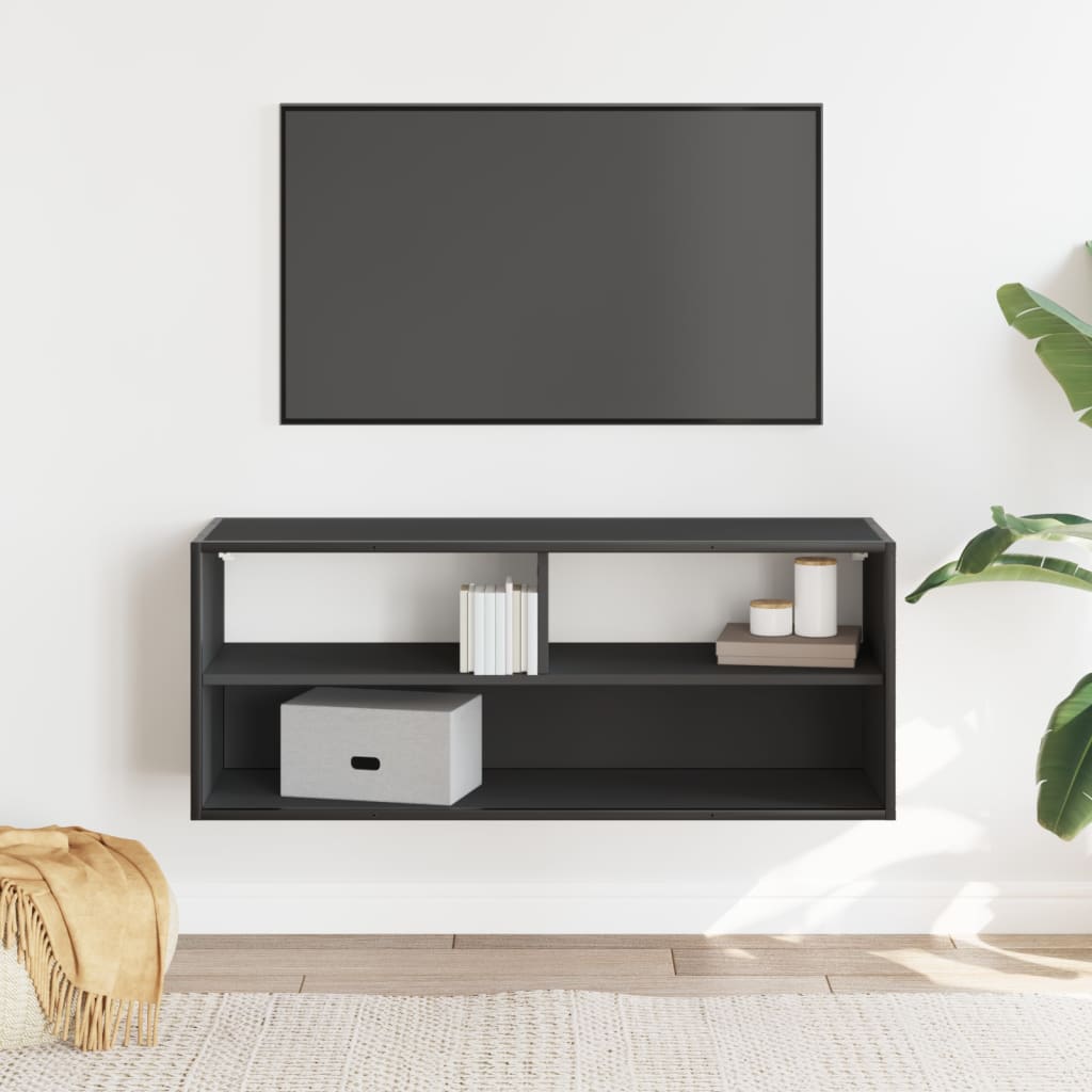 vidaXL Szafka pod TV, czarna, 100x31x39,5 cm, materiał drewnopochodny