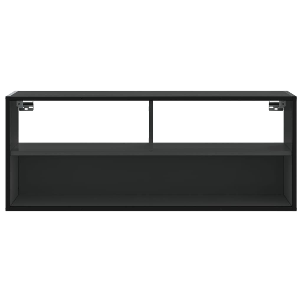 vidaXL Szafka pod TV, czarna, 100x31x39,5 cm, materiał drewnopochodny