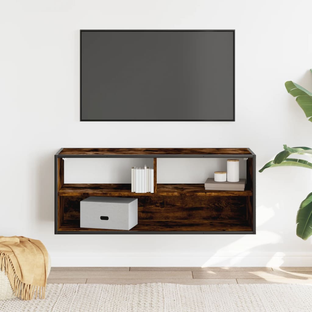 vidaXL Szafka pod telewizor, przydymiony dąb, 100x31x39,5 cm