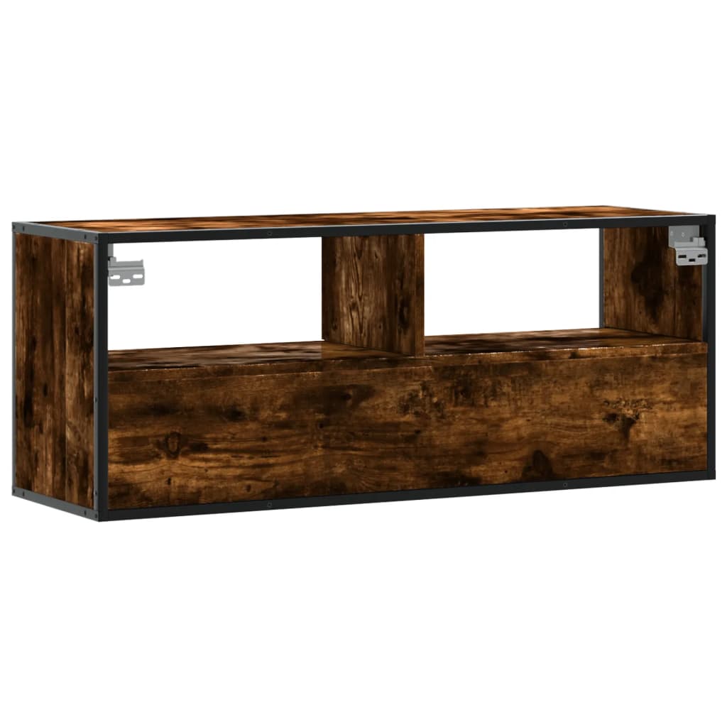 vidaXL Szafka pod telewizor, przydymiony dąb, 100x31x39,5 cm