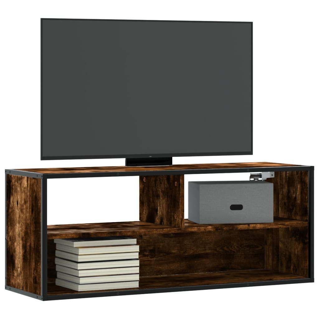 vidaXL Szafka pod telewizor, przydymiony dąb, 100x31x39,5 cm