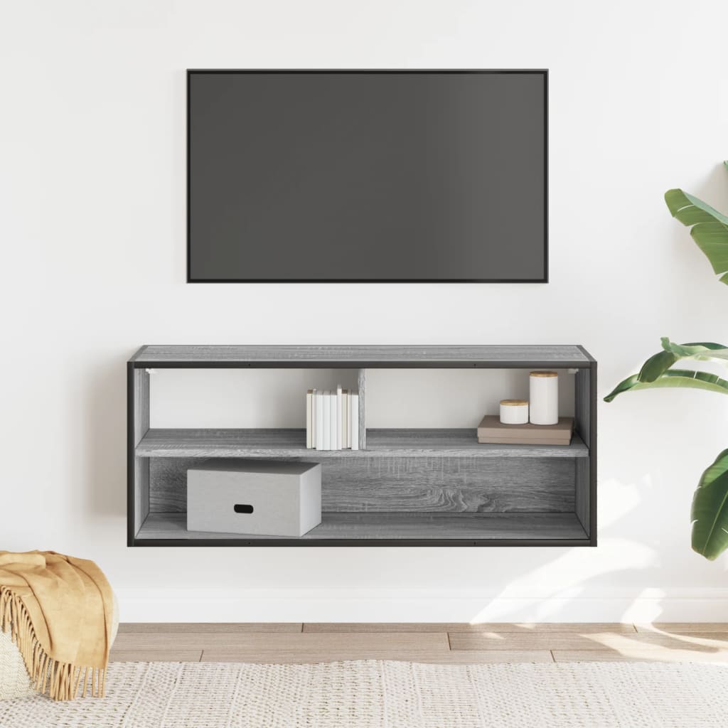 vidaXL Szafka pod telewizor, szary dąb sonoma, 100x31x39,5 cm