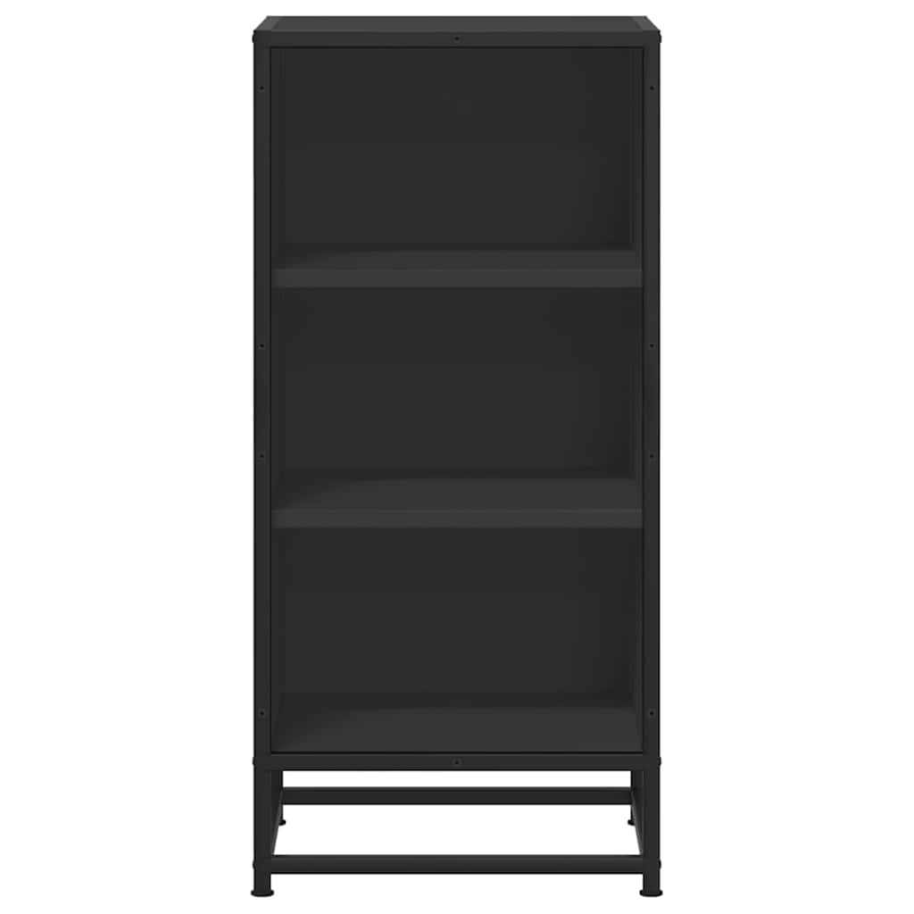 vidaXL Szafka, czarna, 35,5x35x76 cm, materiał drewnopochodny i metal