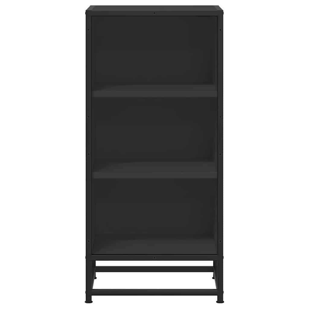vidaXL Szafka, czarna, 35,5x35x76 cm, materiał drewnopochodny i metal