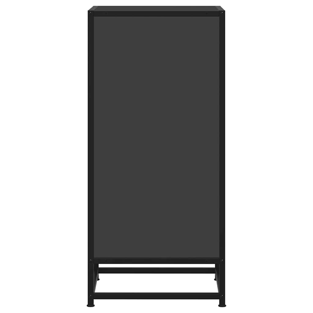 vidaXL Szafka, czarna, 35,5x35x76 cm, materiał drewnopochodny i metal