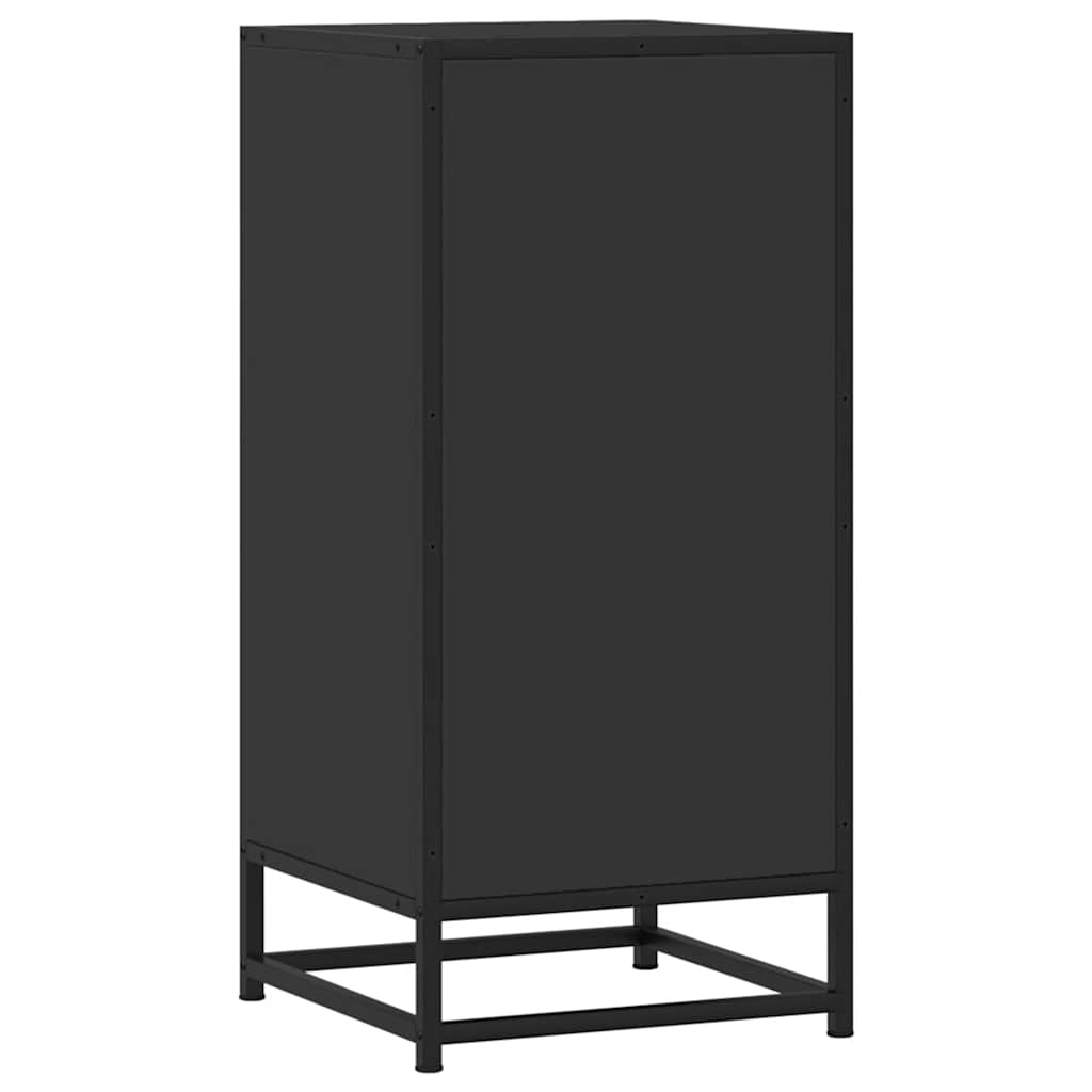 vidaXL Szafka, czarna, 35,5x35x76 cm, materiał drewnopochodny i metal