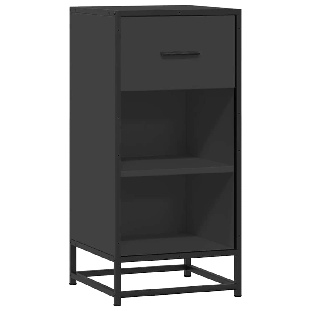 vidaXL Szafka, czarna, 35,5x35x76 cm, materiał drewnopochodny i metal