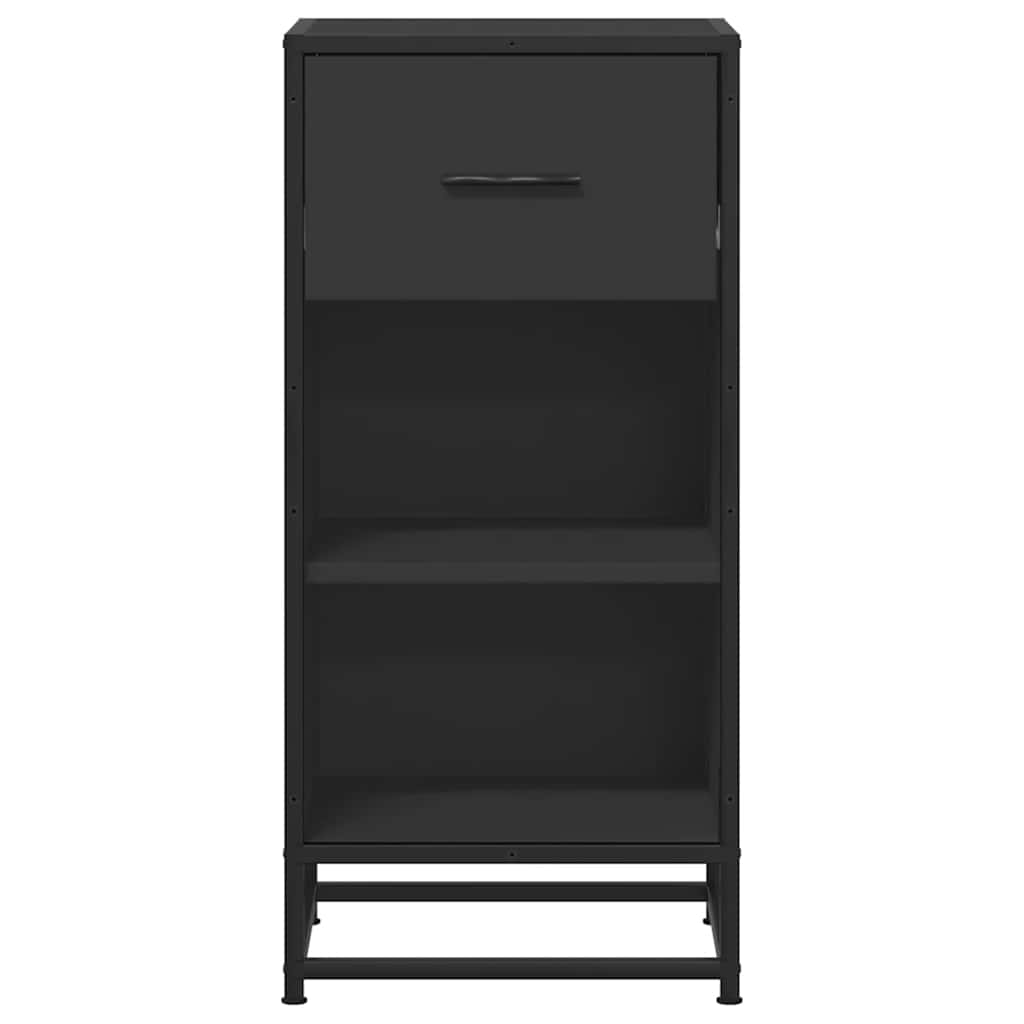 vidaXL Szafka, czarna, 35,5x35x76 cm, materiał drewnopochodny i metal