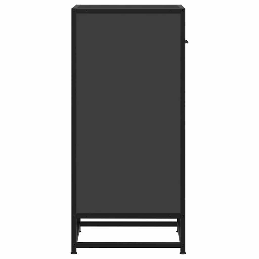 vidaXL Szafka, czarna, 35,5x35x76 cm, materiał drewnopochodny i metal