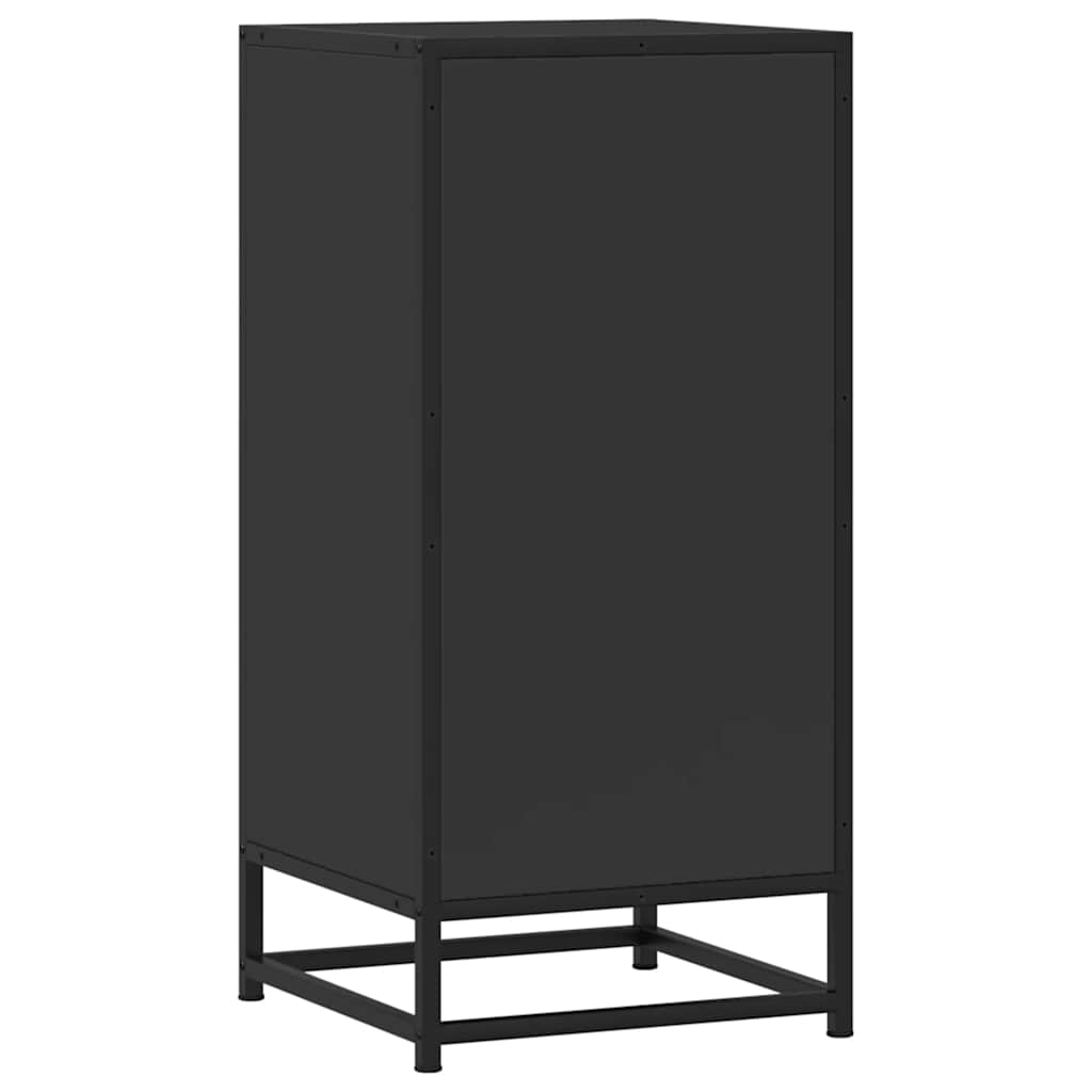 vidaXL Szafka, czarna, 35,5x35x76 cm, materiał drewnopochodny i metal