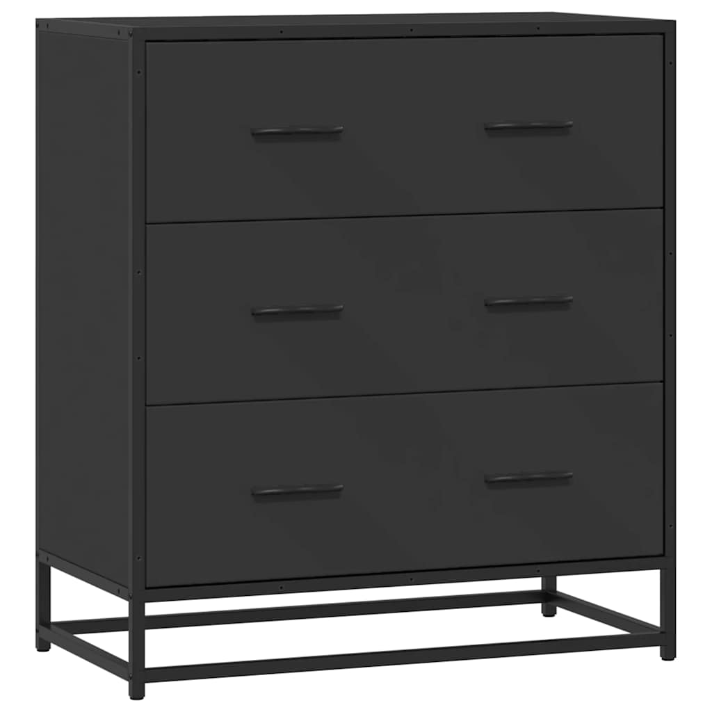 vidaXL Szafka, czarna, 68x35x76 cm, materiał drewnopochodny i metal