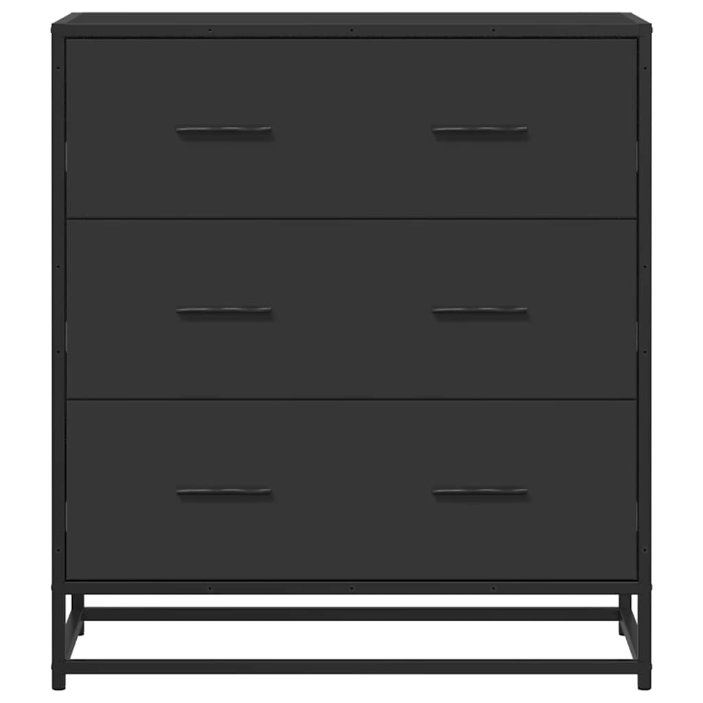 vidaXL Szafka, czarna, 68x35x76 cm, materiał drewnopochodny i metal
