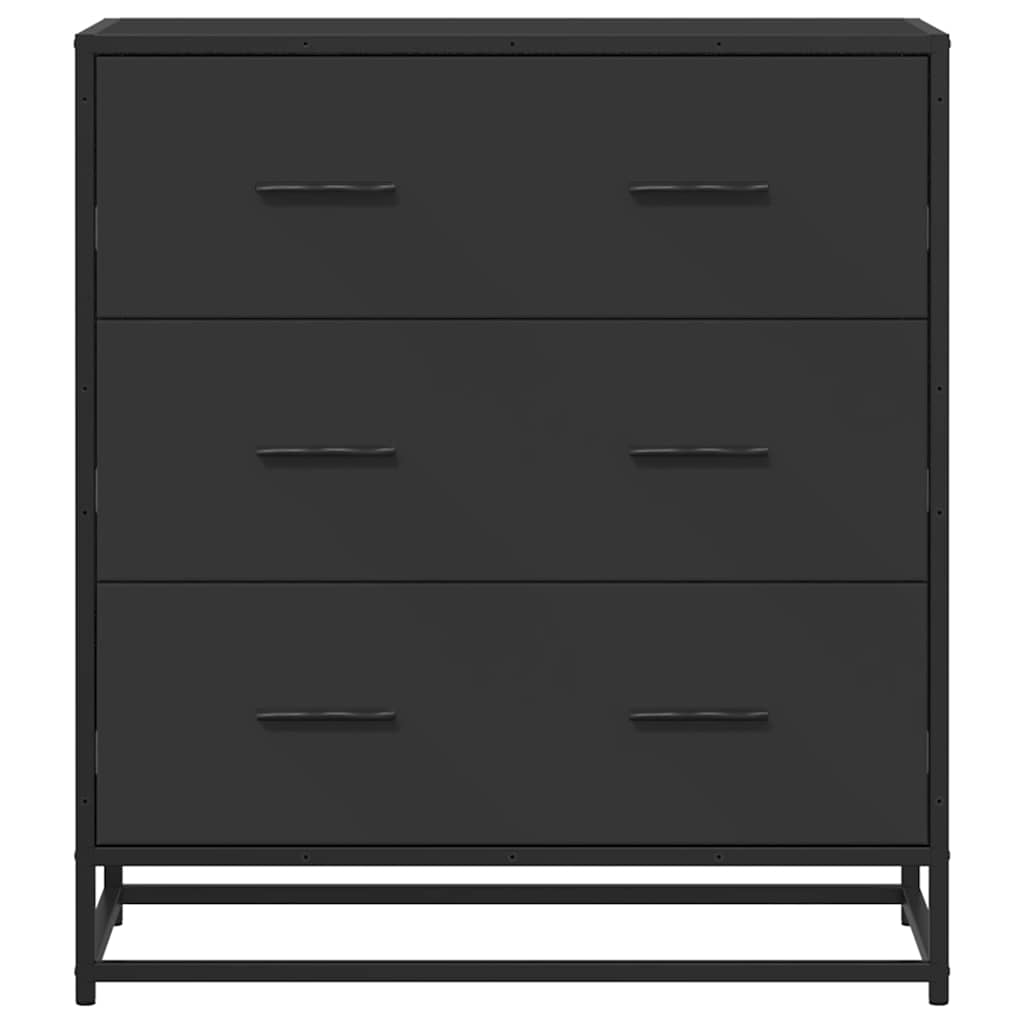 vidaXL Szafka, czarna, 68x35x76 cm, materiał drewnopochodny i metal