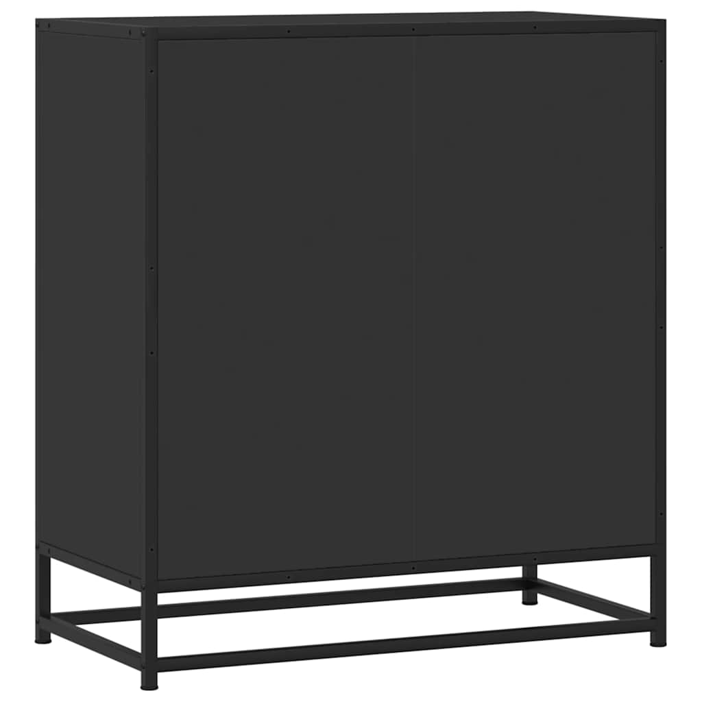 vidaXL Szafka, czarna, 68x35x76 cm, materiał drewnopochodny i metal