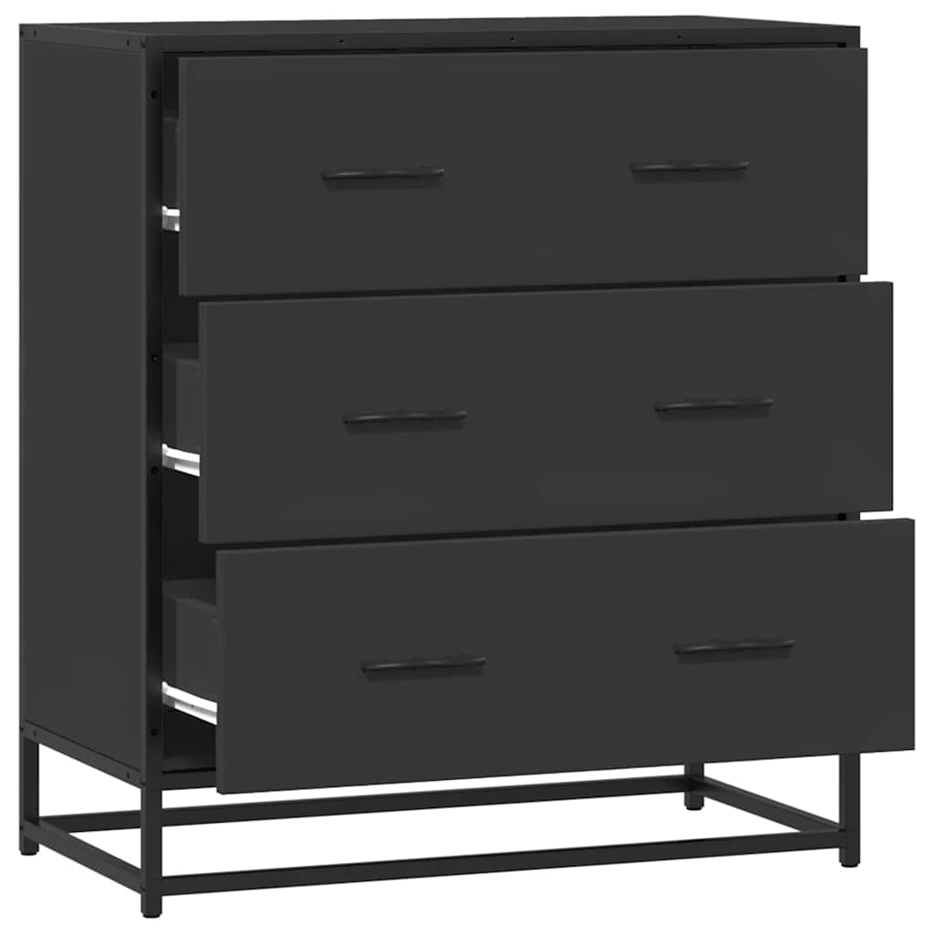 vidaXL Szafka, czarna, 68x35x76 cm, materiał drewnopochodny i metal
