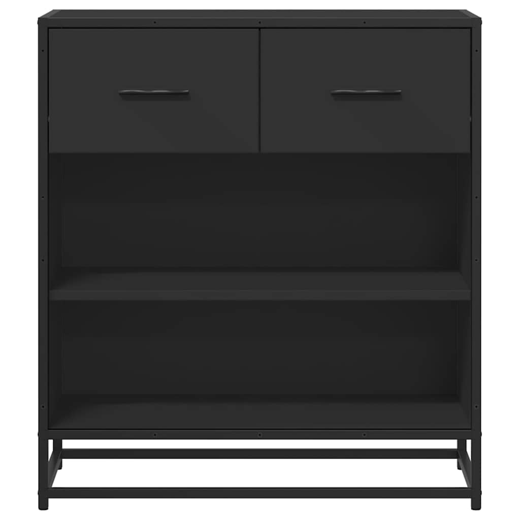 vidaXL Komoda, czarna, 68x35x76 cm, materiał drewnopochodny i metal