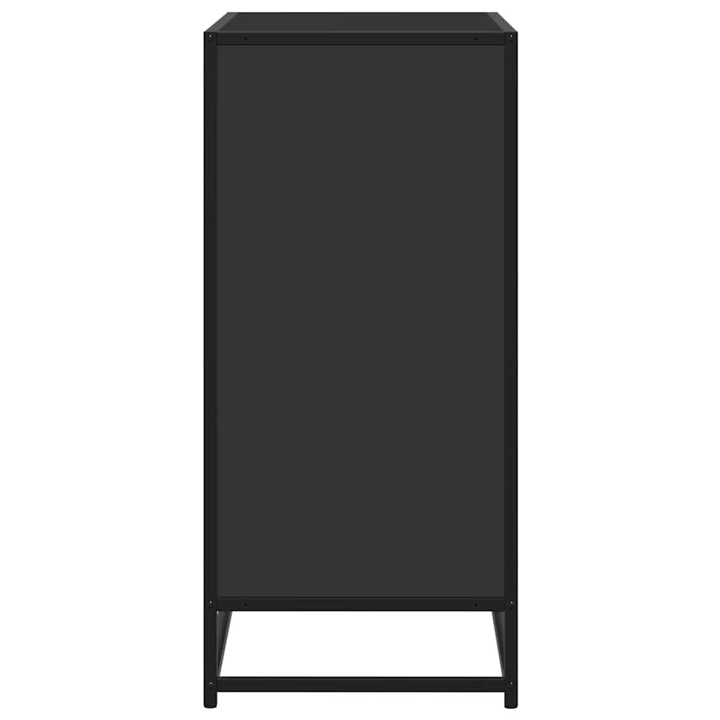 vidaXL Komoda, czarna, 68x35x76 cm, materiał drewnopochodny i metal