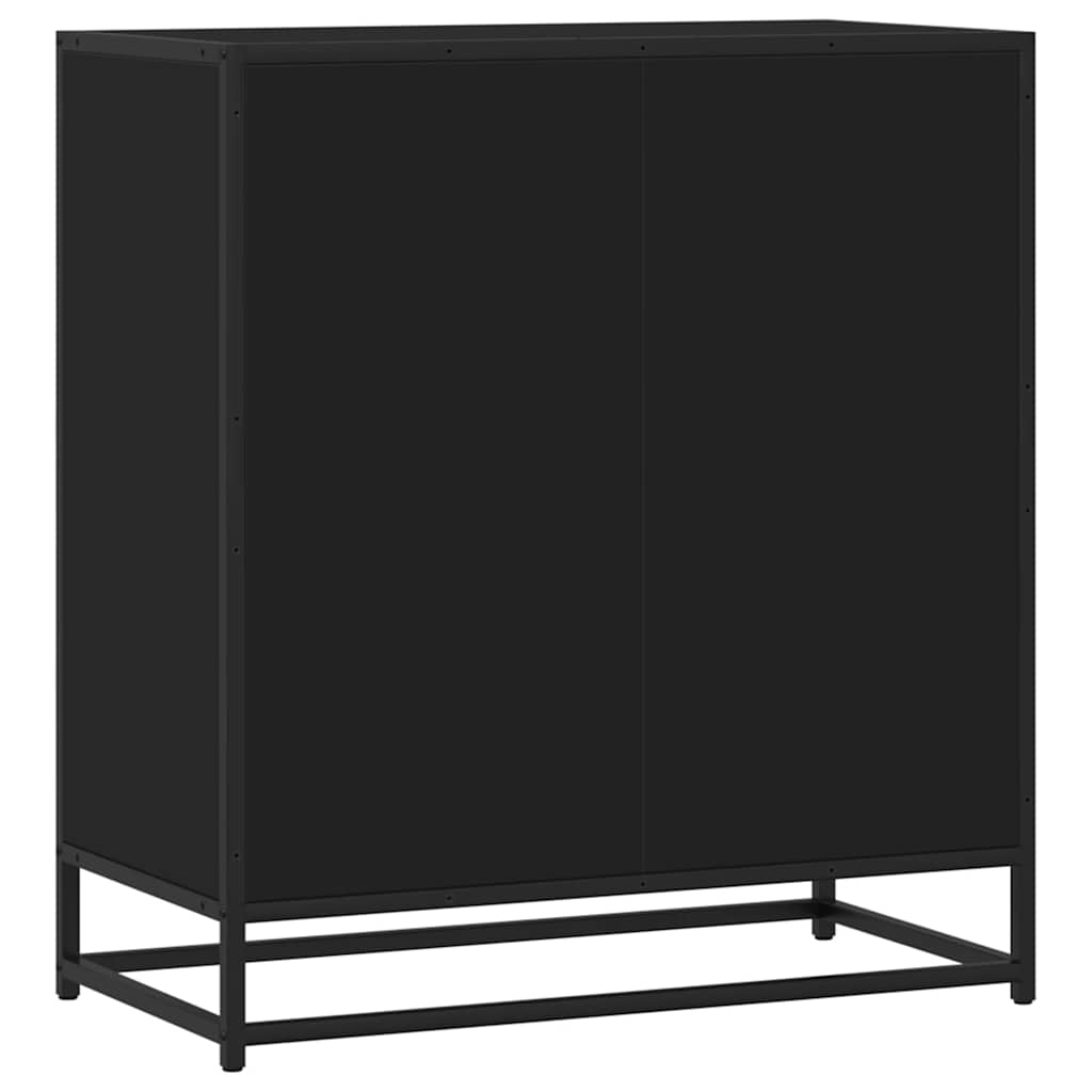 vidaXL Komoda, czarna, 68x35x76 cm, materiał drewnopochodny i metal