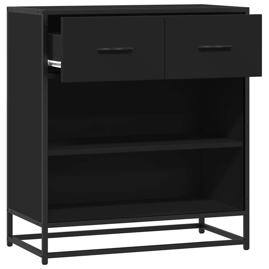 vidaXL Komoda, czarna, 68x35x76 cm, materiał drewnopochodny i metal