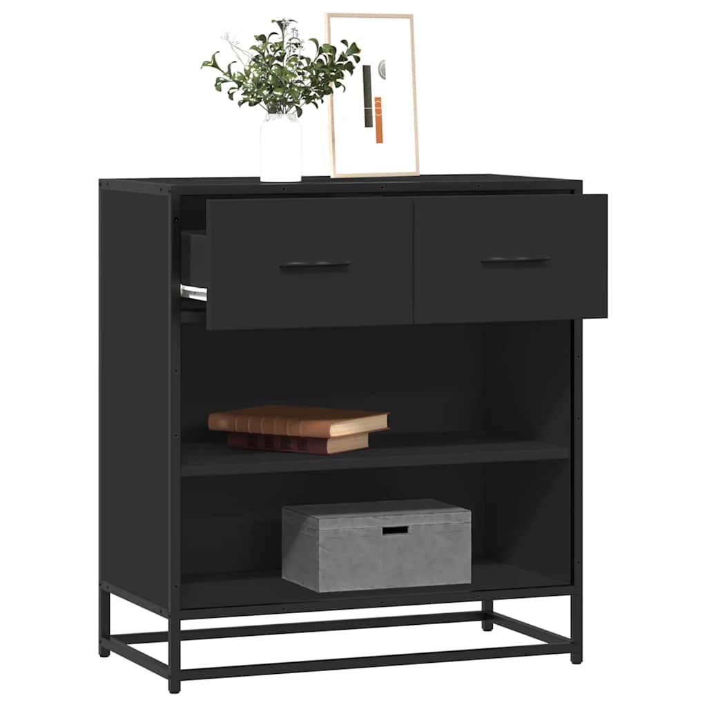 vidaXL Komoda, czarna, 68x35x76 cm, materiał drewnopochodny i metal