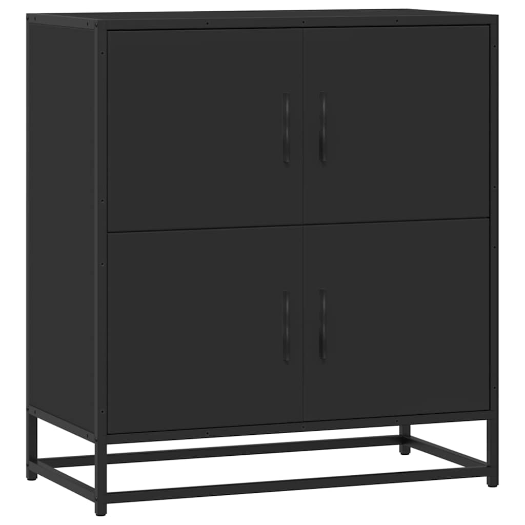 vidaXL Komoda, czarna, 68x35x76 cm, materiał drewnopochodny i metal