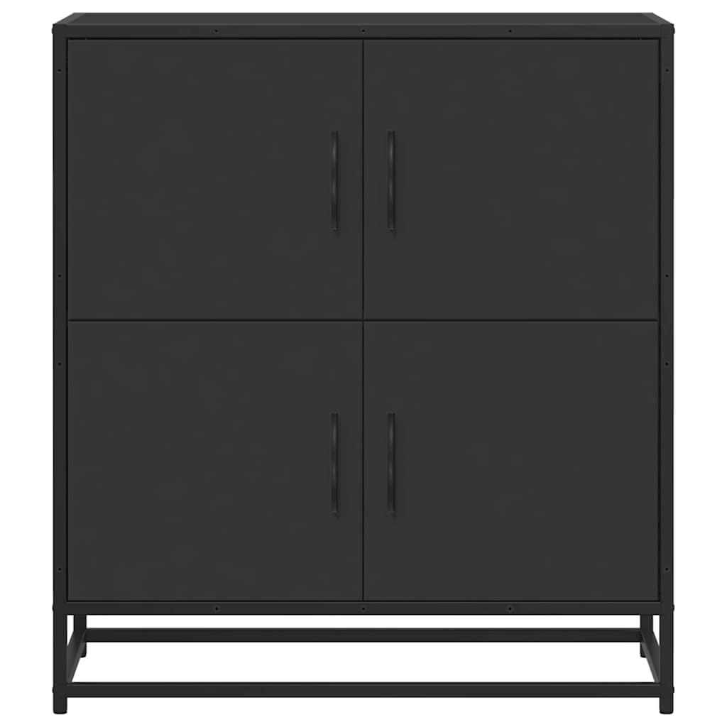 vidaXL Komoda, czarna, 68x35x76 cm, materiał drewnopochodny i metal