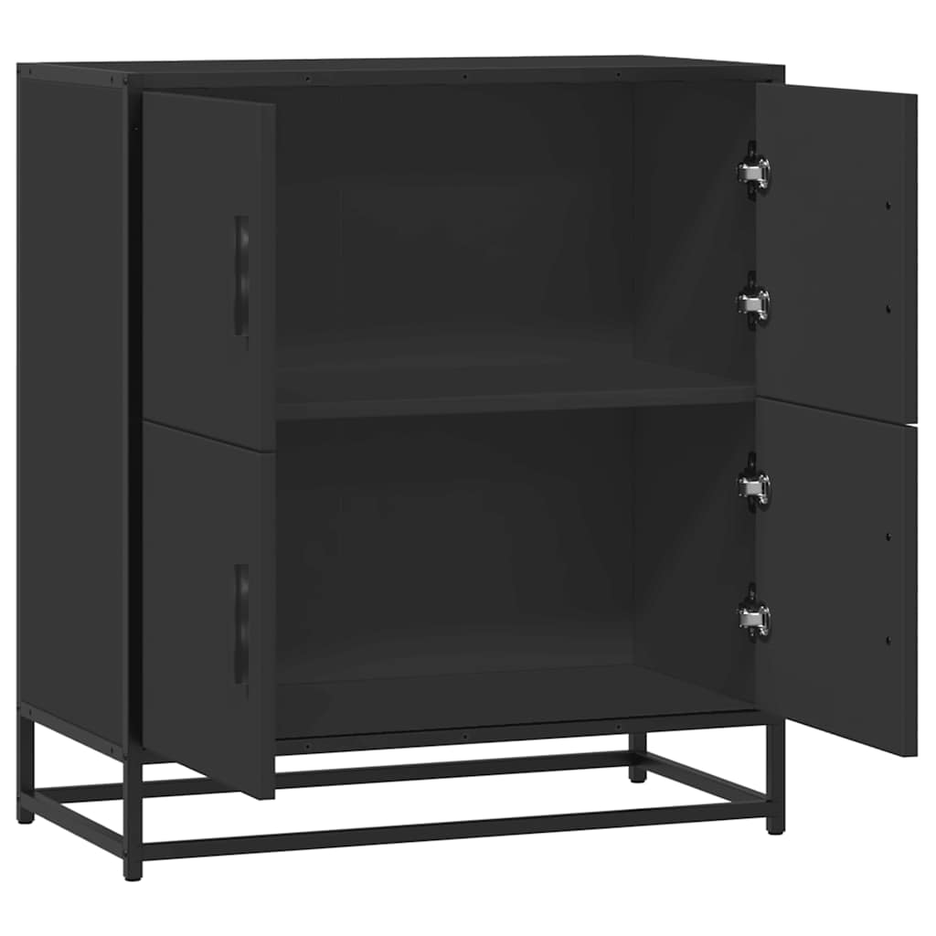 vidaXL Komoda, czarna, 68x35x76 cm, materiał drewnopochodny i metal