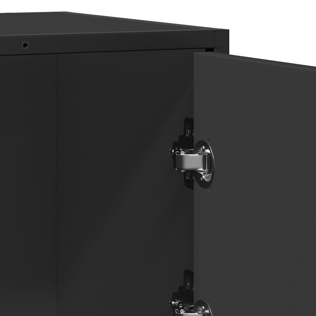 vidaXL Komoda, czarna, 68x35x76 cm, materiał drewnopochodny i metal