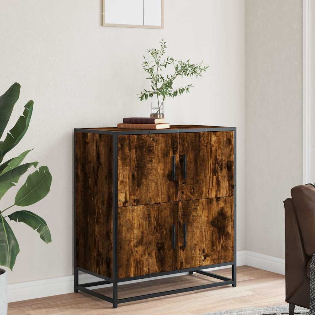 vidaXL Komoda, przydymiony dąb, 68x35x76 cm, materiał drewnopochodny