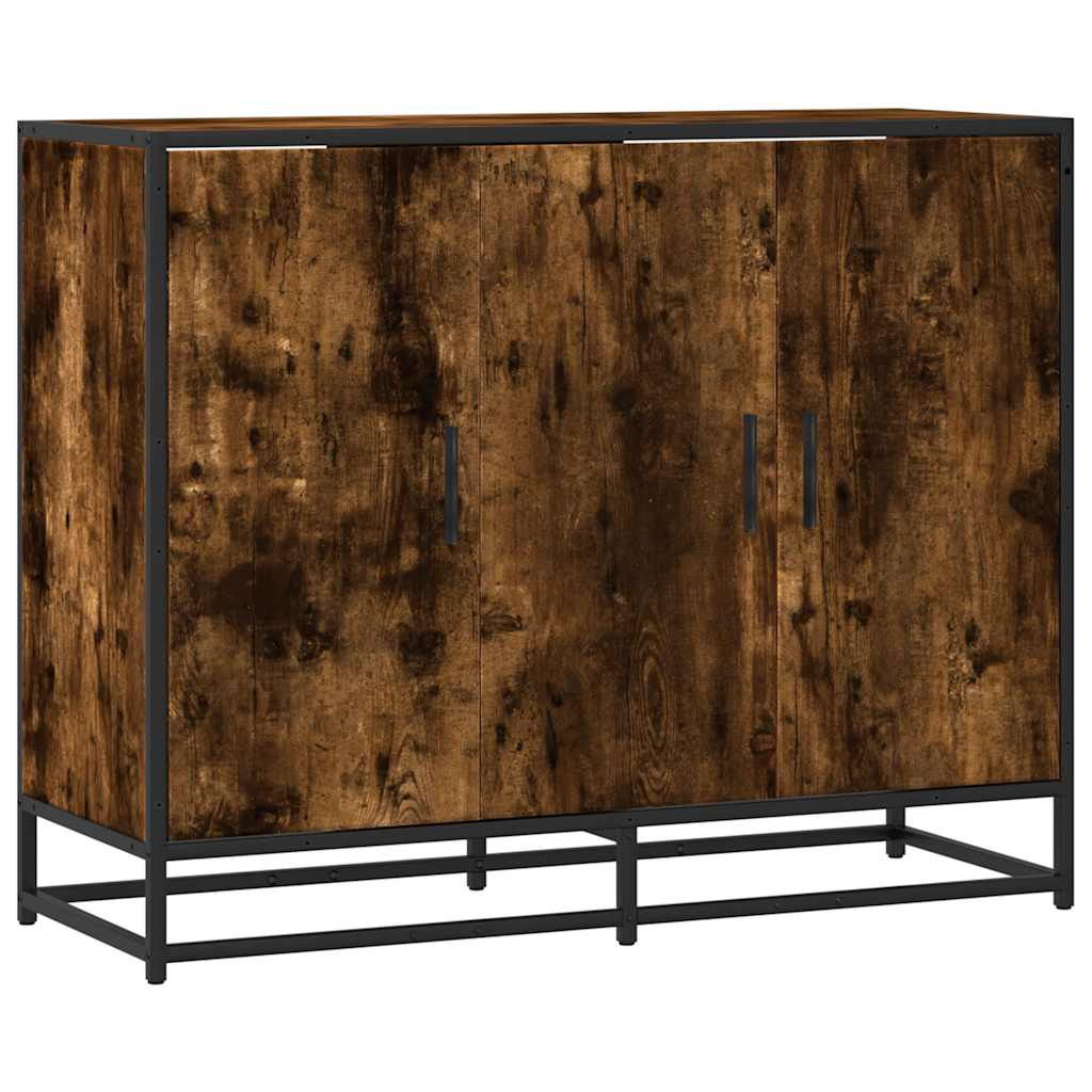vidaXL Komoda, przydymiony dąb, 94x35x76 cm, materiał drewnopochodny