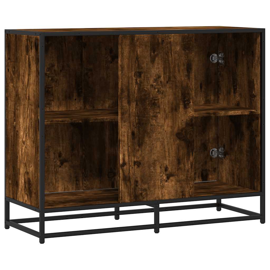 vidaXL Komoda, przydymiony dąb, 94x35x76 cm, materiał drewnopochodny