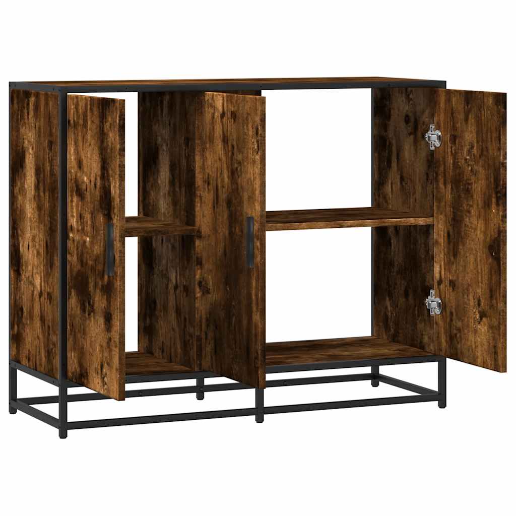 vidaXL Komoda, przydymiony dąb, 94x35x76 cm, materiał drewnopochodny