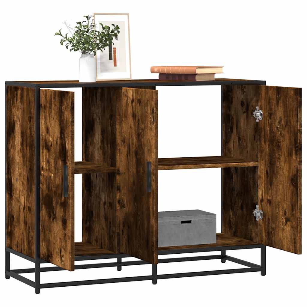 vidaXL Komoda, przydymiony dąb, 94x35x76 cm, materiał drewnopochodny