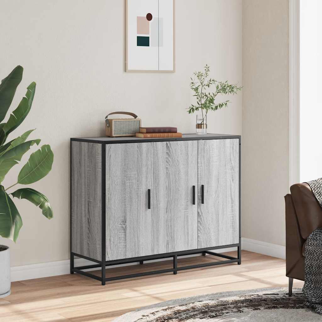 vidaXL Komoda, szary dąb sonoma, 94x35x76 cm, materiał drewnopochodny