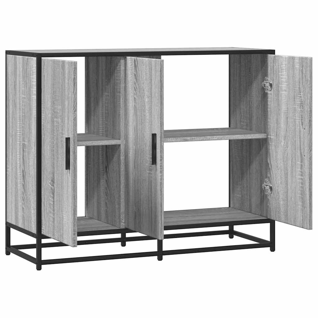 vidaXL Komoda, szary dąb sonoma, 94x35x76 cm, materiał drewnopochodny