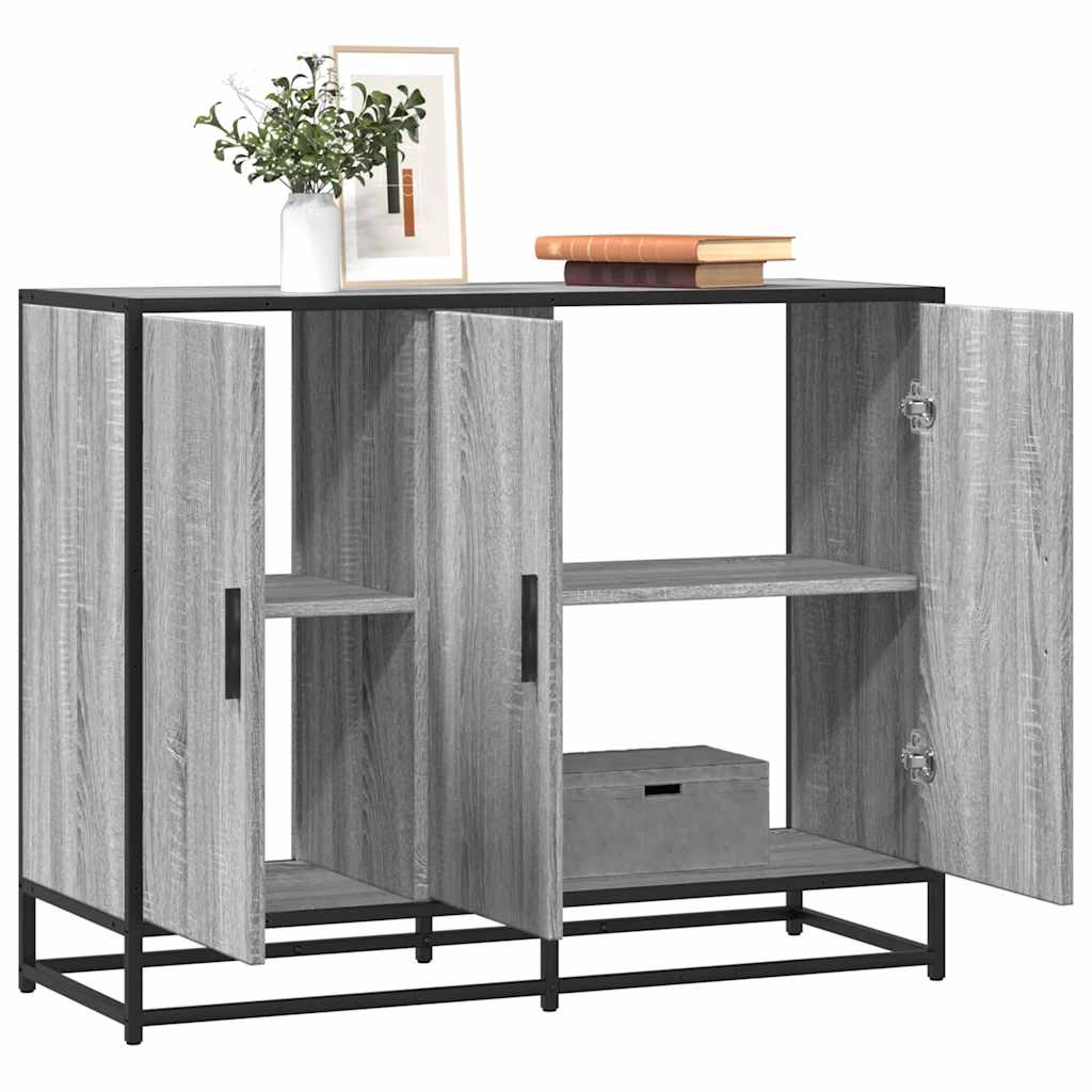 vidaXL Komoda, szary dąb sonoma, 94x35x76 cm, materiał drewnopochodny
