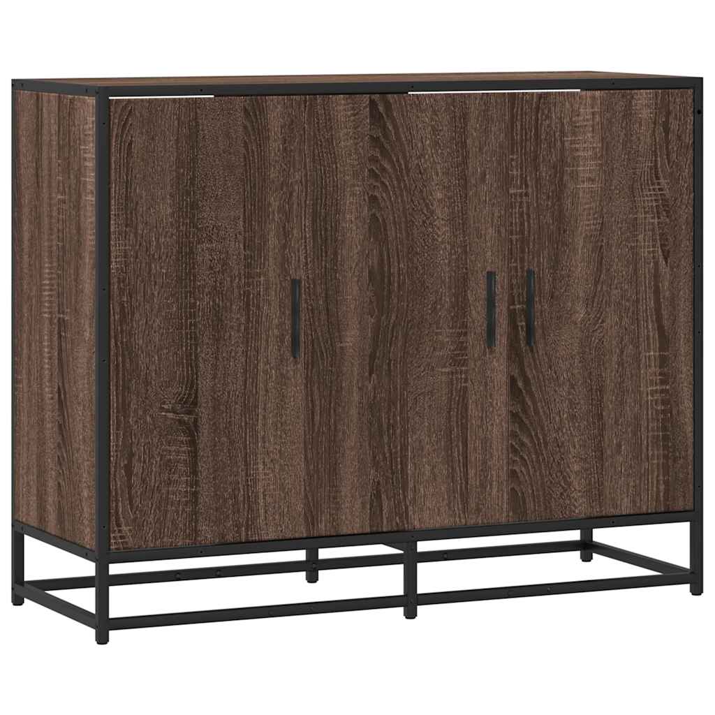 vidaXL Komoda, brązowy dąb, 94x35x76 cm, materiał drewnopochodny