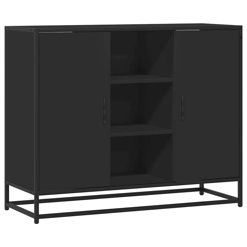 vidaXL Szafka, czarna, 92x35x76 cm, materiał drewnopochodny