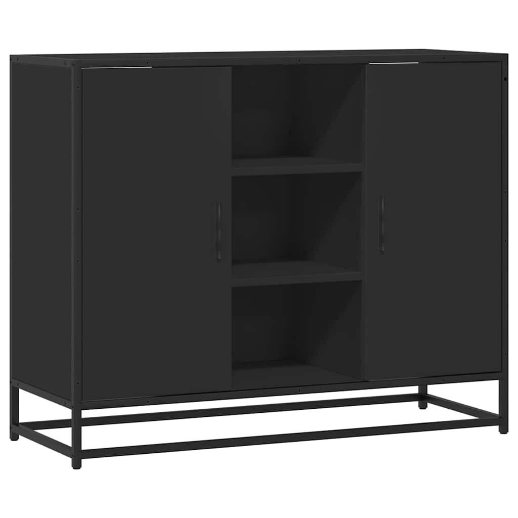 vidaXL Szafka, czarna, 92x35x76 cm, materiał drewnopochodny